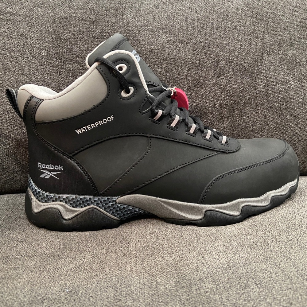 Reebok Beamer Work Boot Mens 10.5 Black Waterproof Athletic Composite Toe Safety